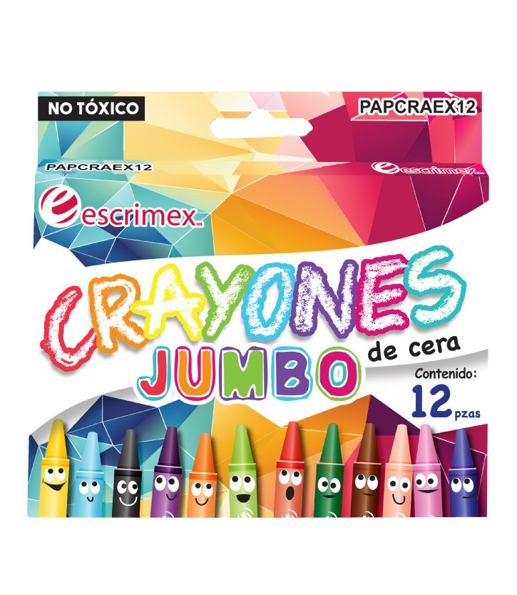 Crayones Jumbo de 12 piezas de Escrimex