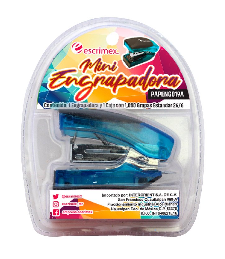 Mini engrapadora color azul de Escrimex