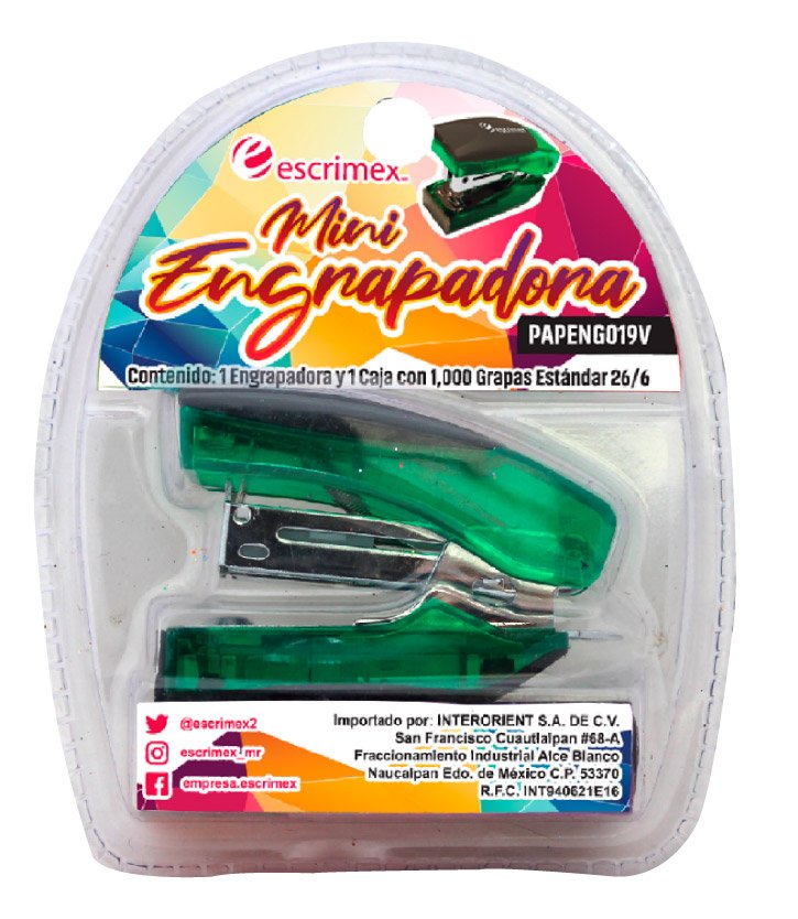Mini engrapadora color verde de Escrimex