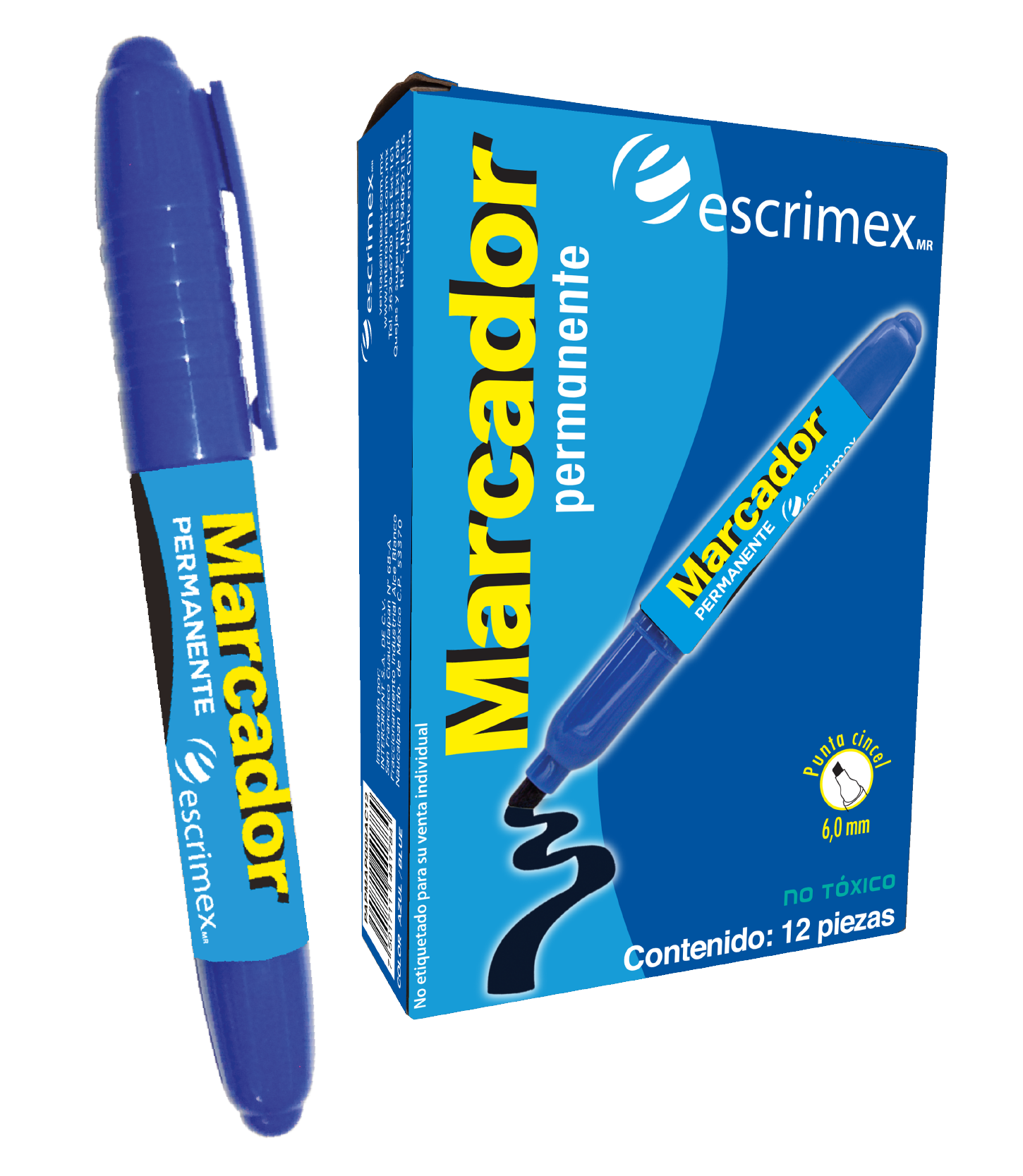 Marcador Permanente color azul de escrimex
