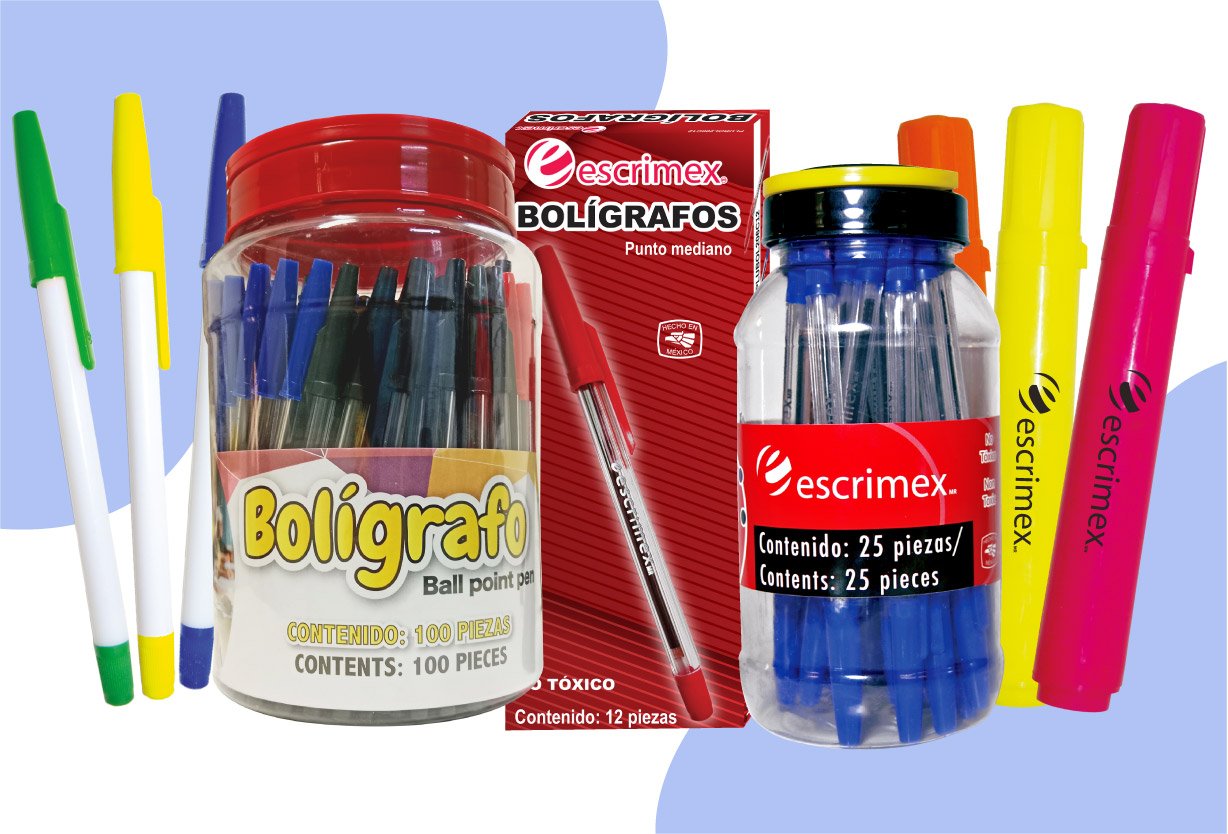 Bolígrafo impresión, bolígrafo caja, resaltadores escrimex